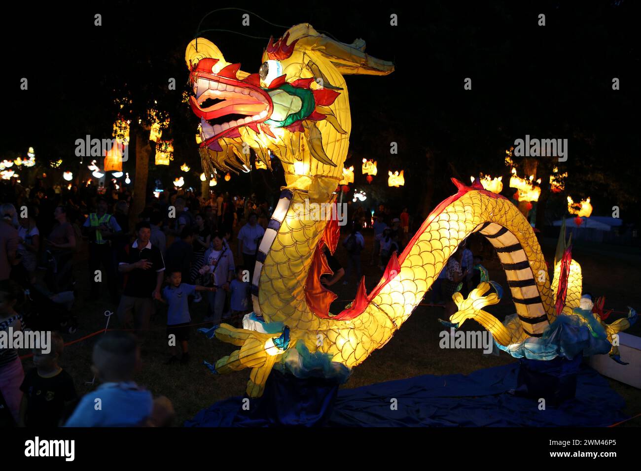 Auckland, New Zealand. 23rd Feb, 2024. People attend the Auckland Lantern Festival in Auckland