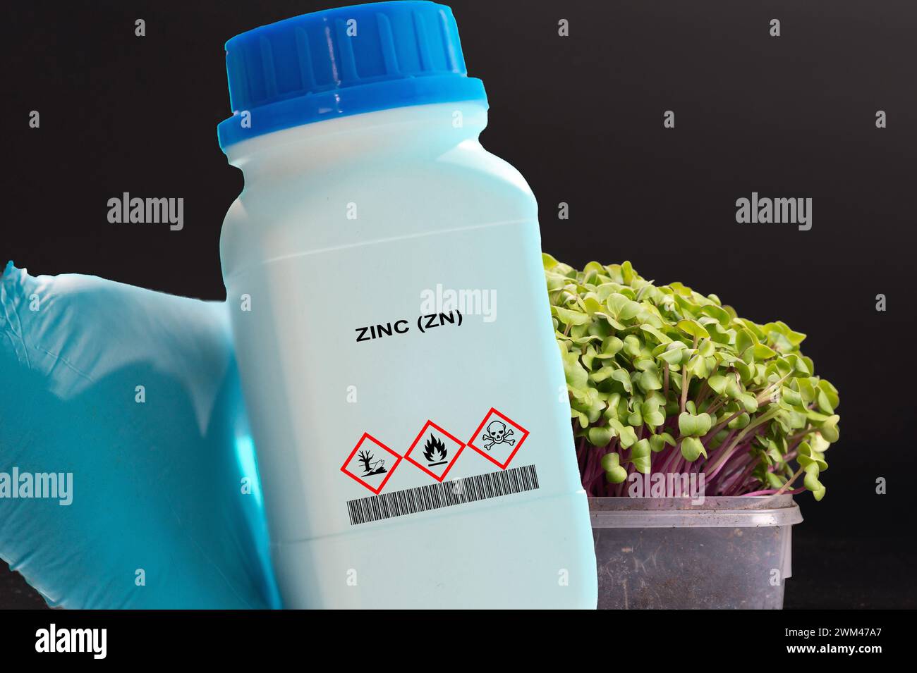 Container of zinc Stock Photo