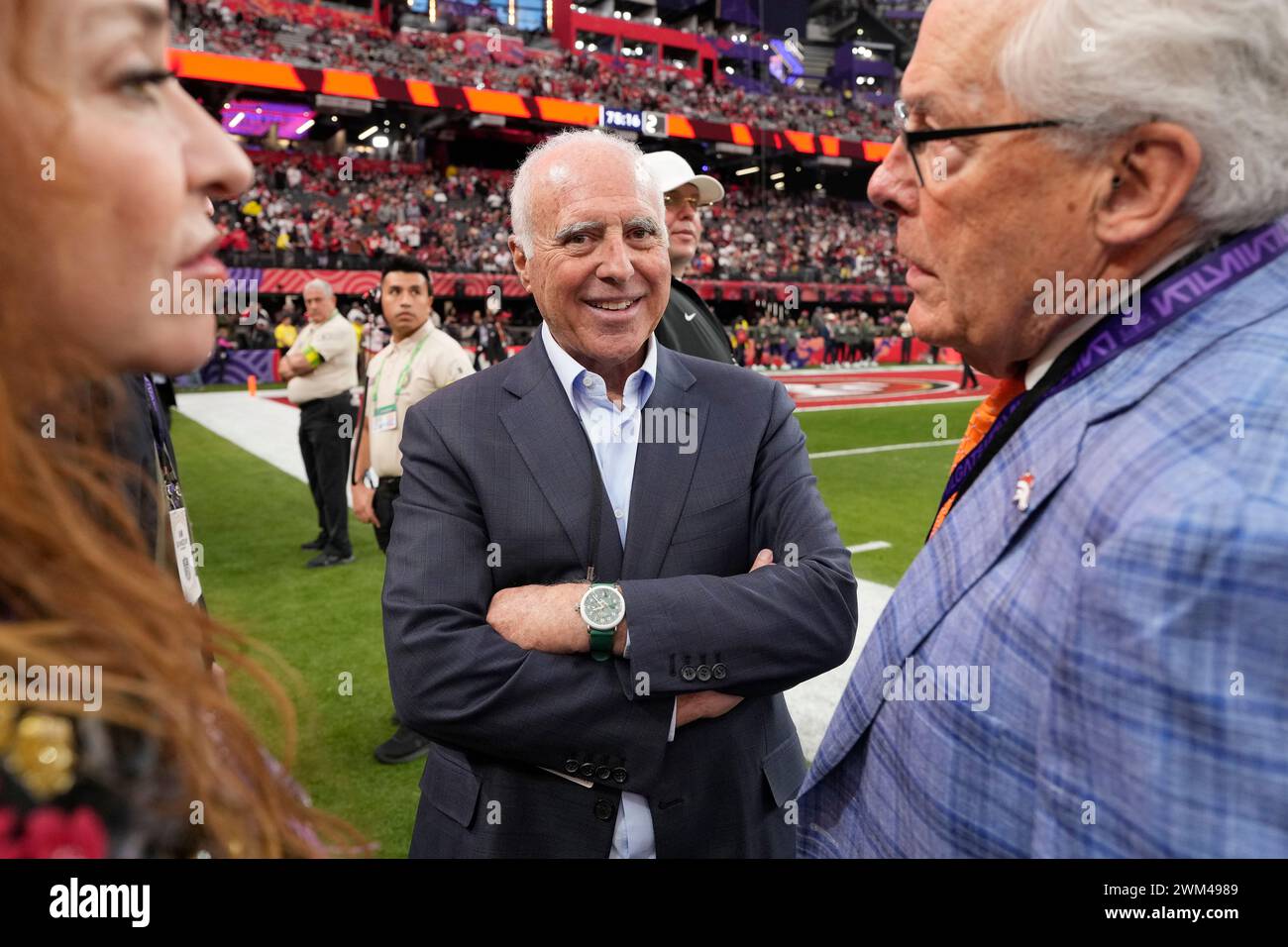 Philadelphia Eagles owner Jeffrey Lurie stands on the sidelines before