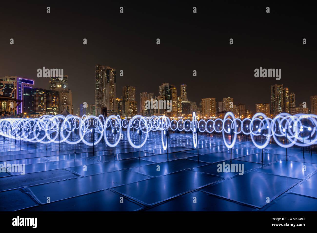 Beautiful View of Light Festival show in Sharjah Stock Photo