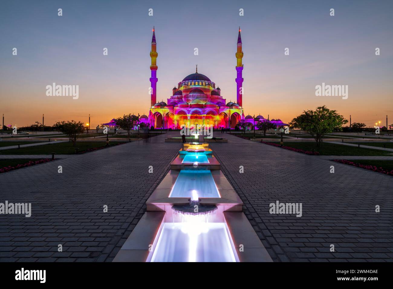 Beautiful View of Light Festival show in Sharjah Stock Photo