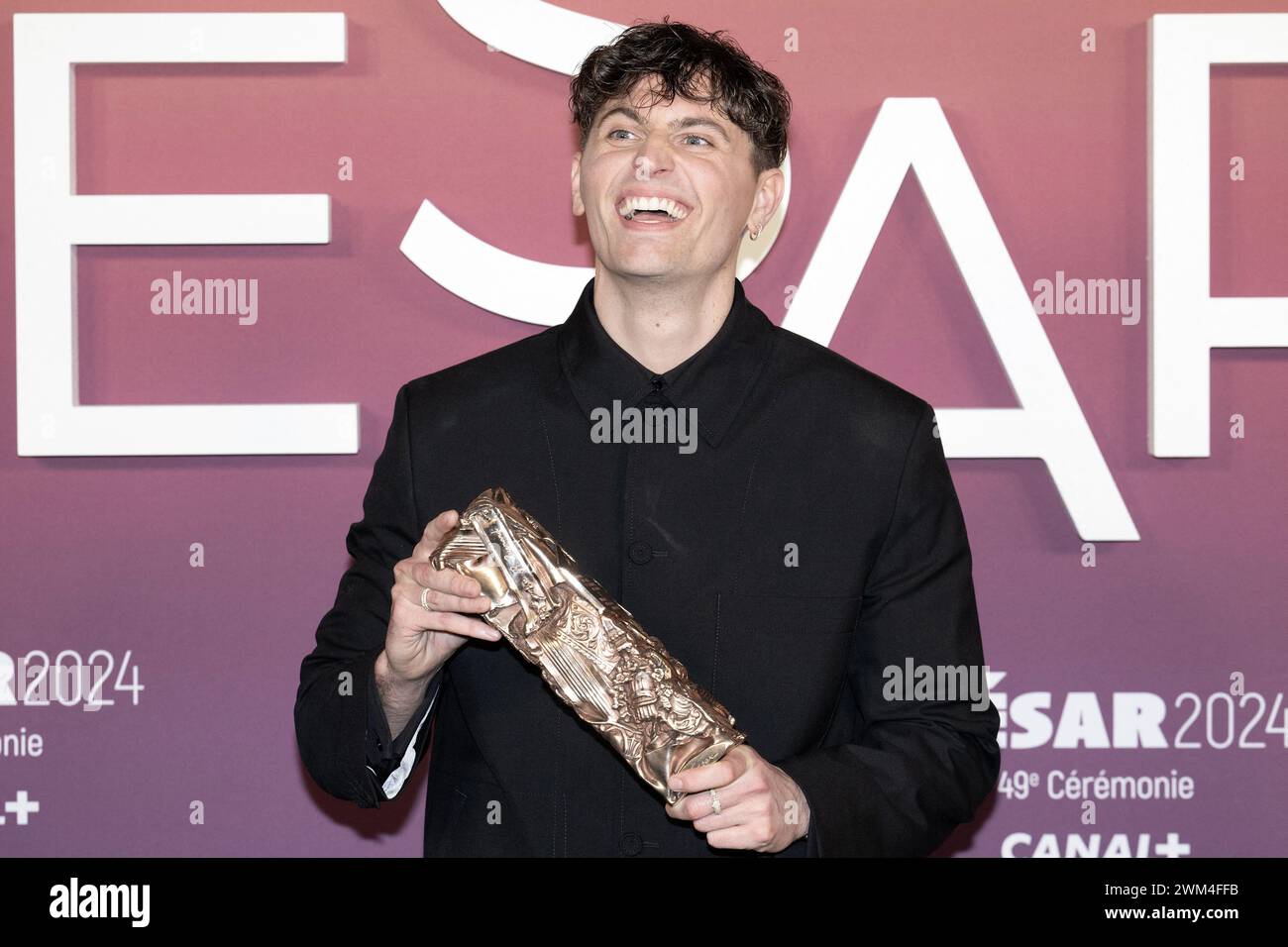 Paris, France. 11th Feb, 2023. Raphael Quenard poses in the press room ...