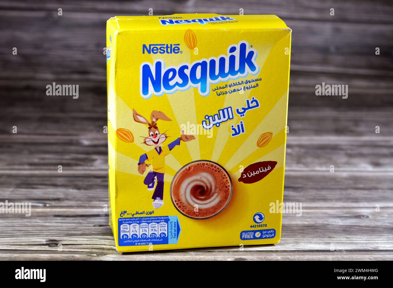 Cairo, Egypt, February 21 2024 Nestle Nesquik, a brand of food