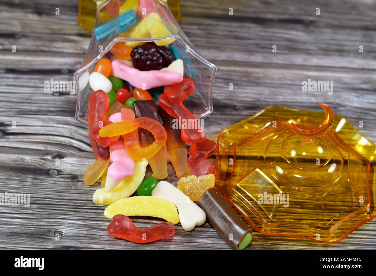 Ramadan lantern fanous lamp with assorted gummy candy, Gummies, gummi