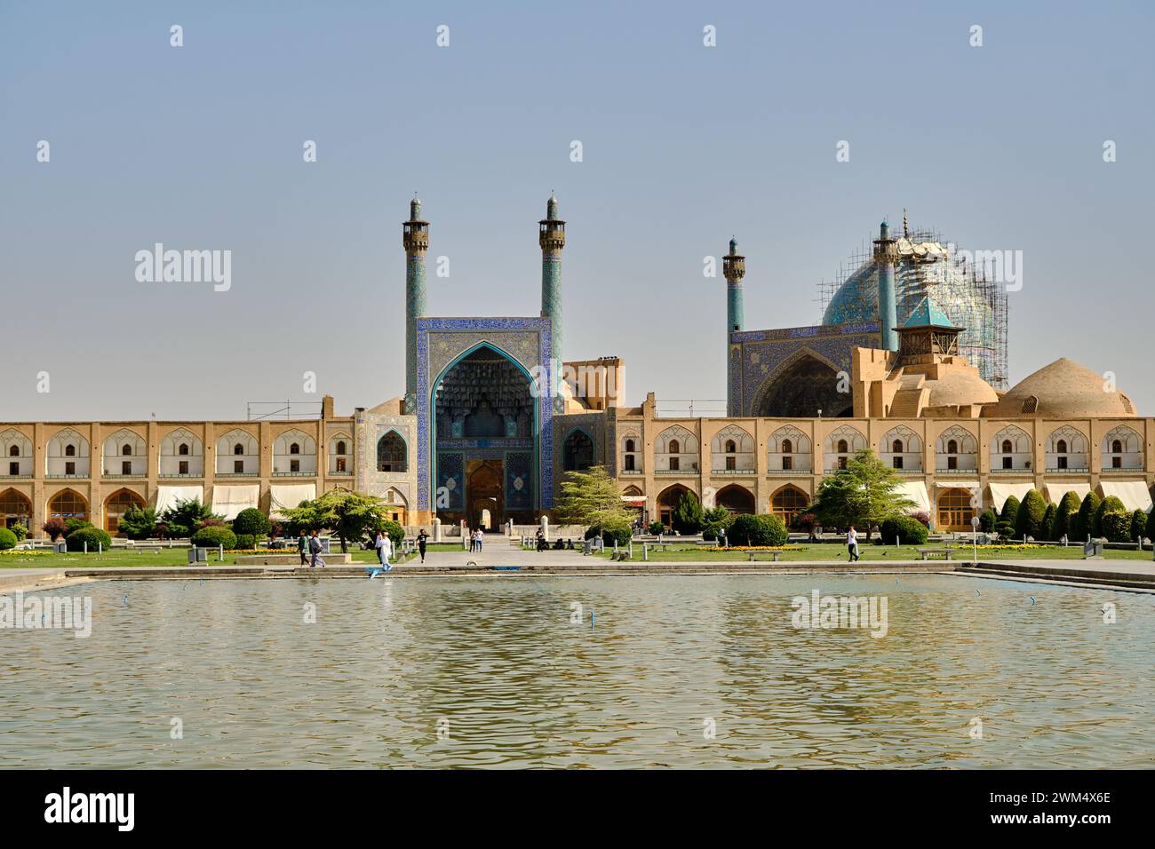 Isfahan, Iran, 06.30.2023:  Naqshe Jahan Square, iran isfahan. Shah Mosque and mountain backgroun. Stock Photo