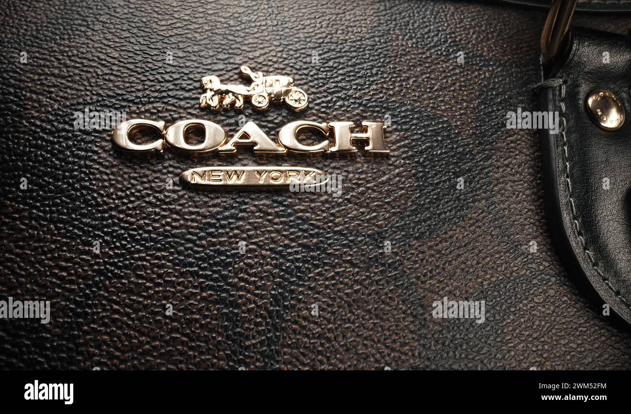 https://c8.alamy.com/comp/2WM52FM/february-2024-new-your-usa-coach-brand-logo-handbag-satchel-with-monogram-2WM52FM.jpg