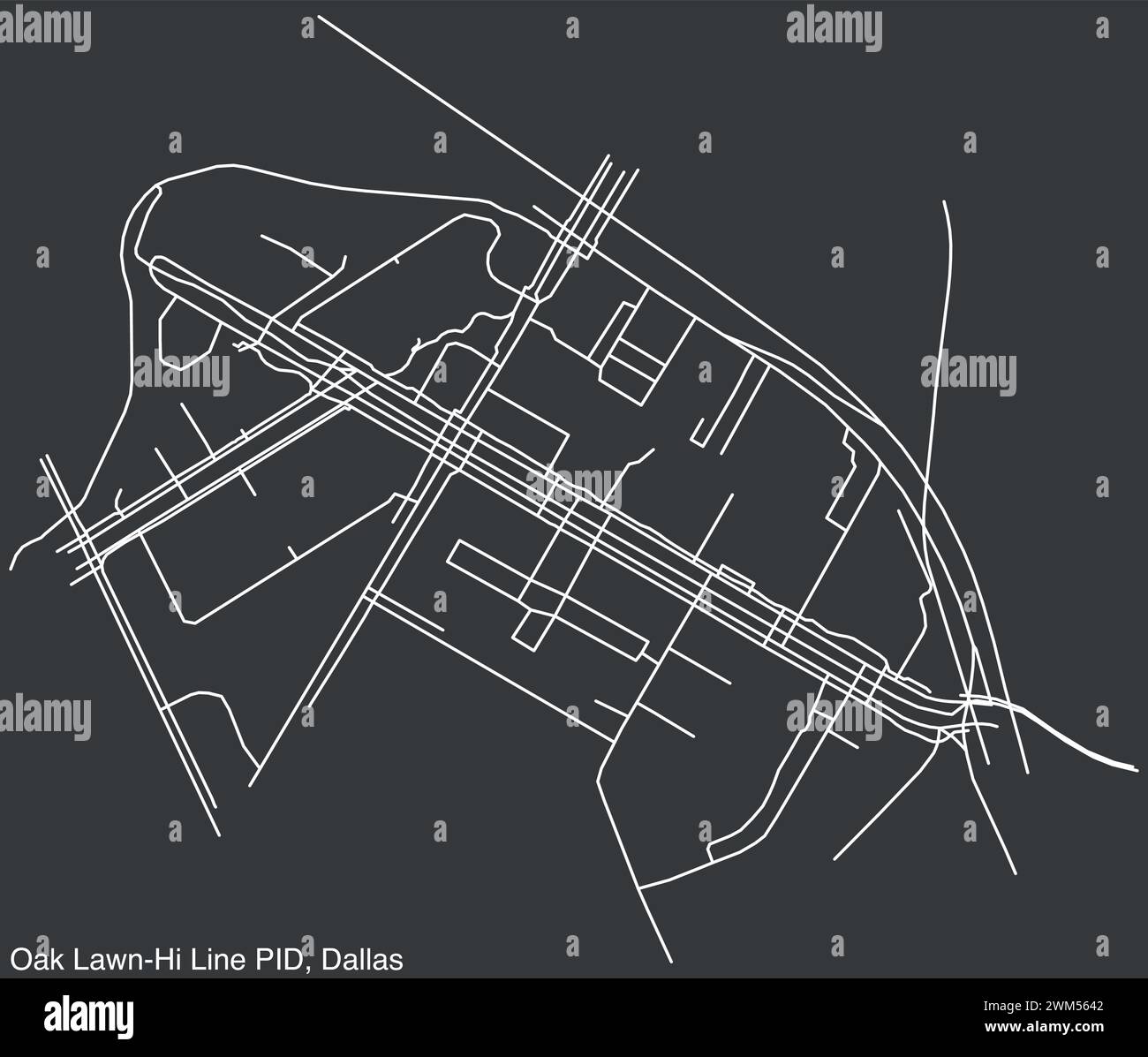 Street roads map of the OAK LAWN-HI LINE Public Improvement District ...