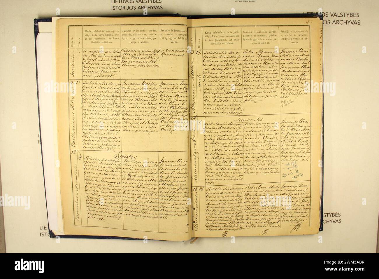 Batakių dekanato bažnyčių 1923 m. santuokos metrikų nuorašai 006. Stock Photo