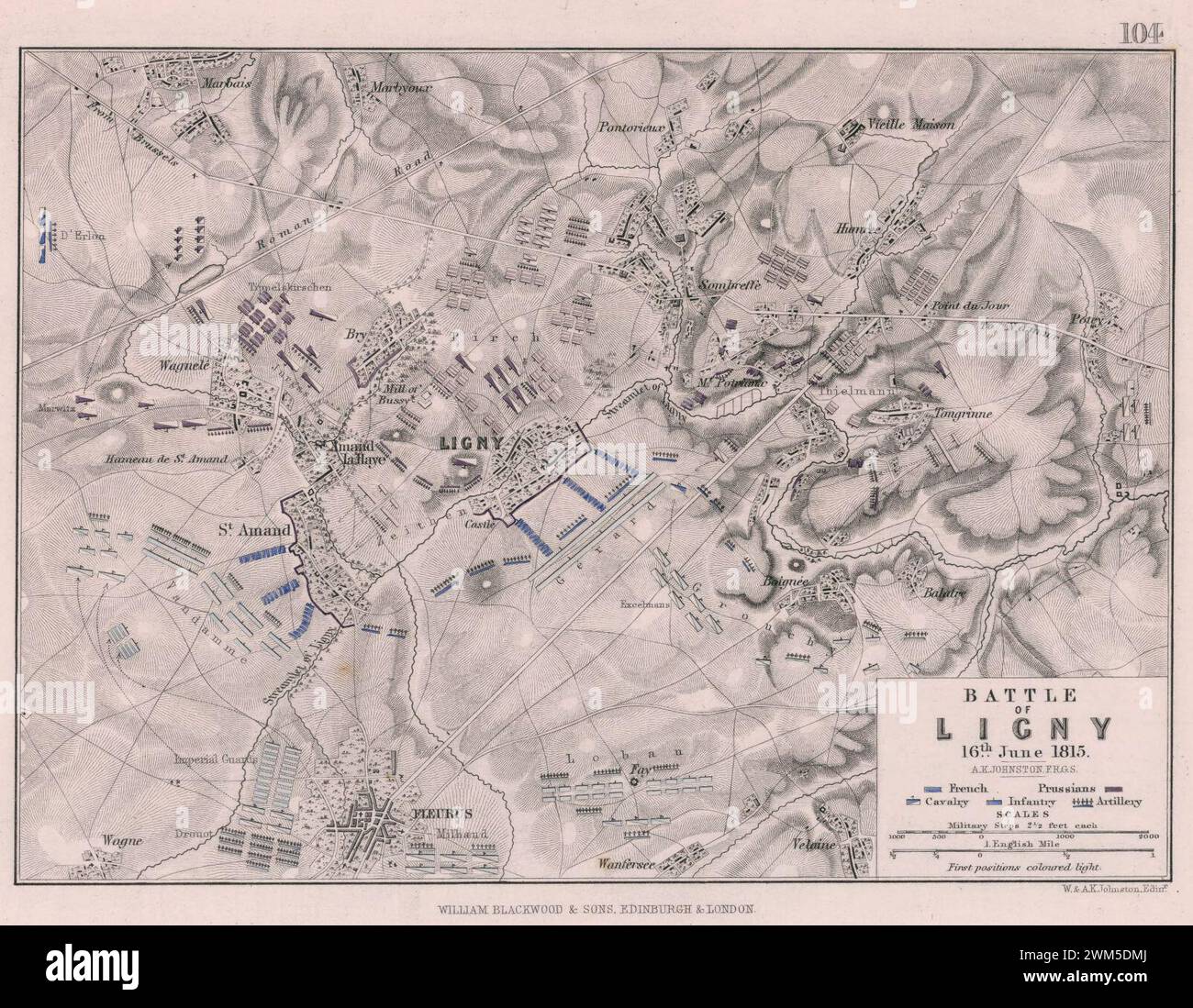 Battle of Ligny, 16 June 1815 (Alison). Stock Photo