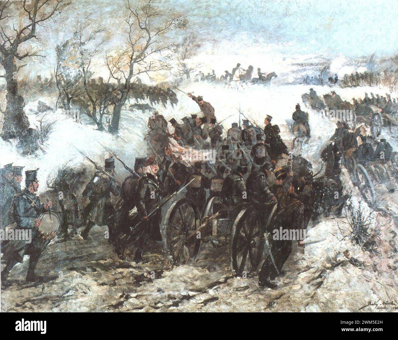 Battle of Piski by Baky Albert (1889). Stock Photo