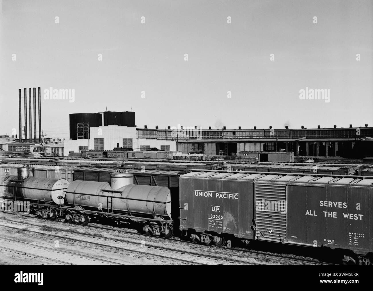 ATSF rail yard in Amarillo, Texas. 1942 Stock Photo - Alamy