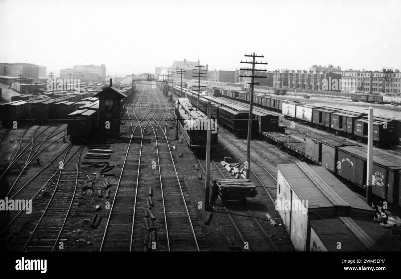 Boston and Albany Railroad coach yards, c early 1900s Stock Photo