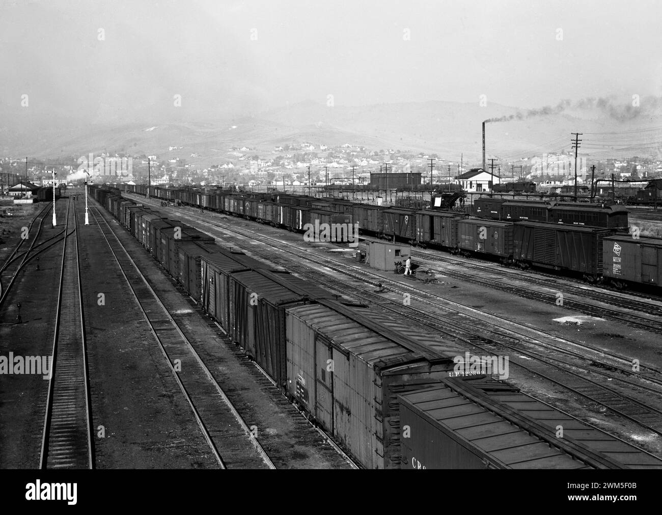 Railroad yard, outskirts of fast-growing town. Klamath Falls, Oregon