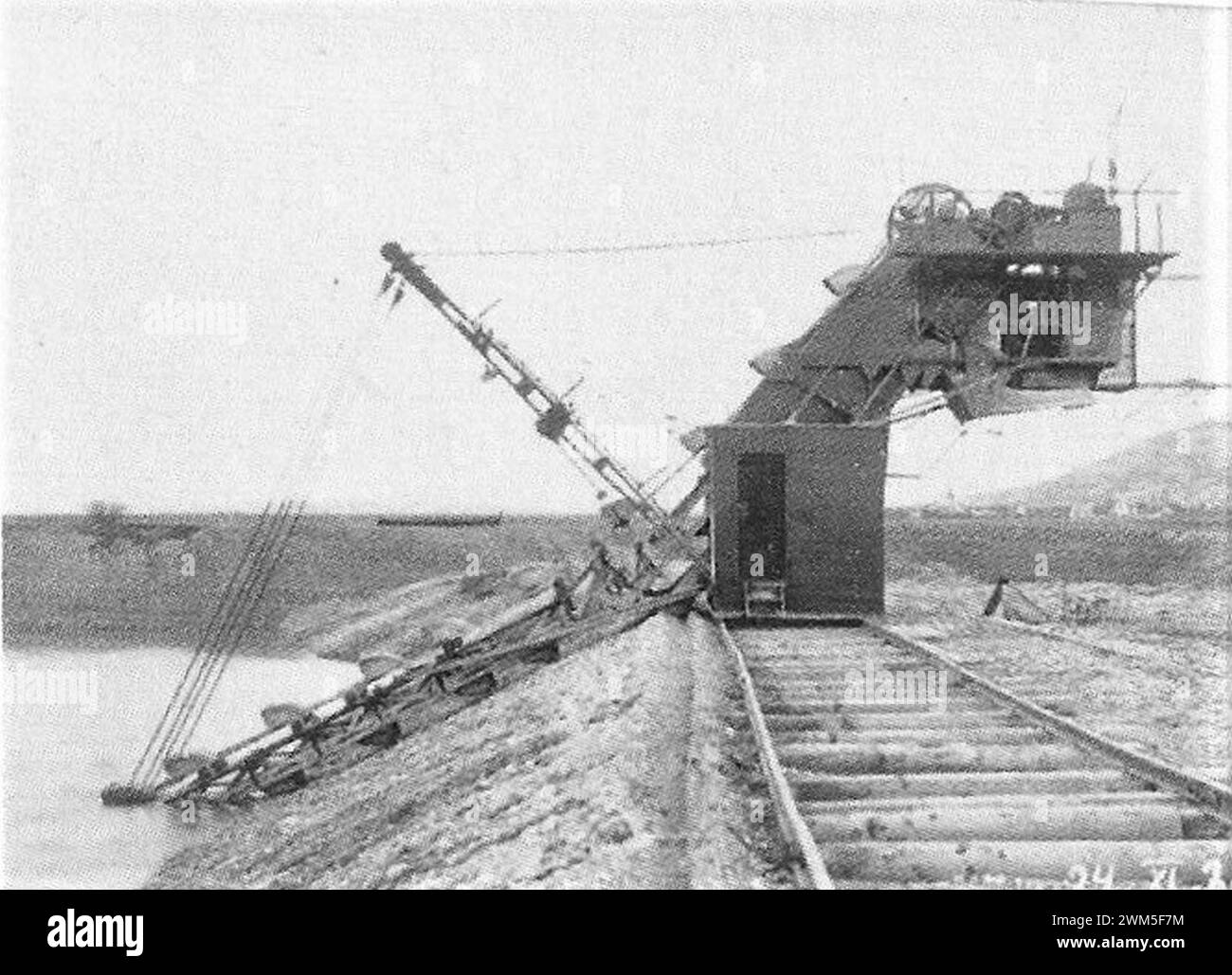 Bau des Flutkanals bei dem Hirschauer Wehr 29.11.1928 (TüW19.06-15A). Stock Photo