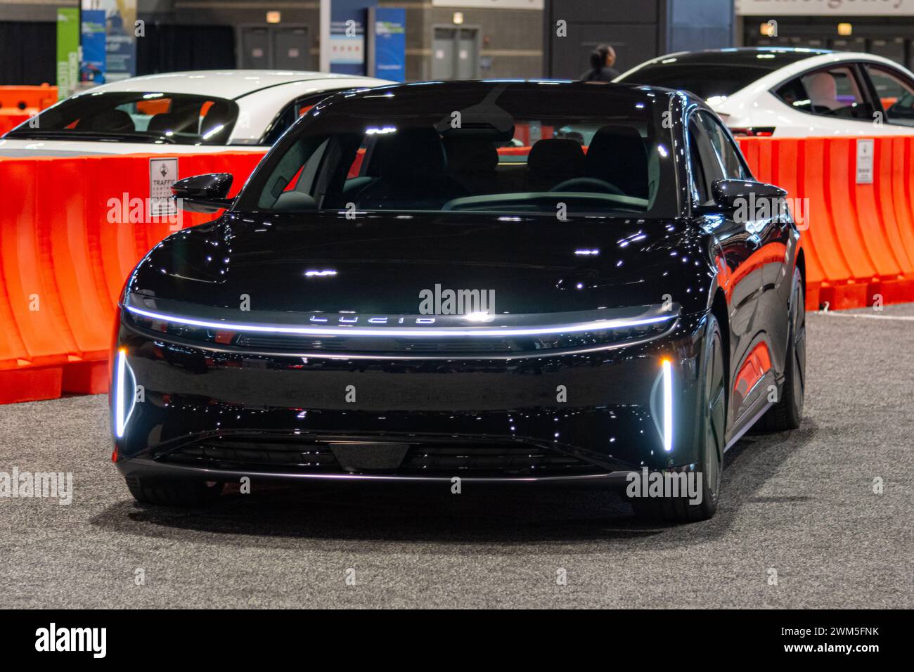 Chicago, IL, USA February 8, 2024 Lucid Air Touring electric car on