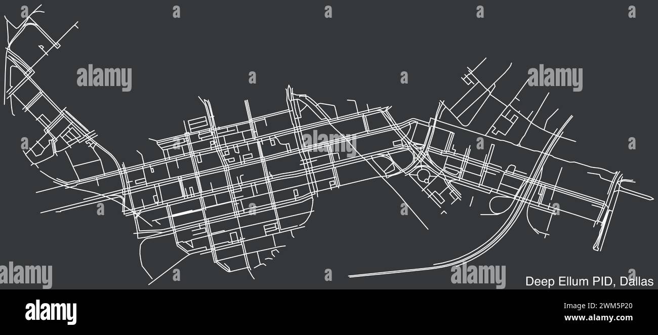 Street roads map of the DEEP ELLUM Public Improvement District