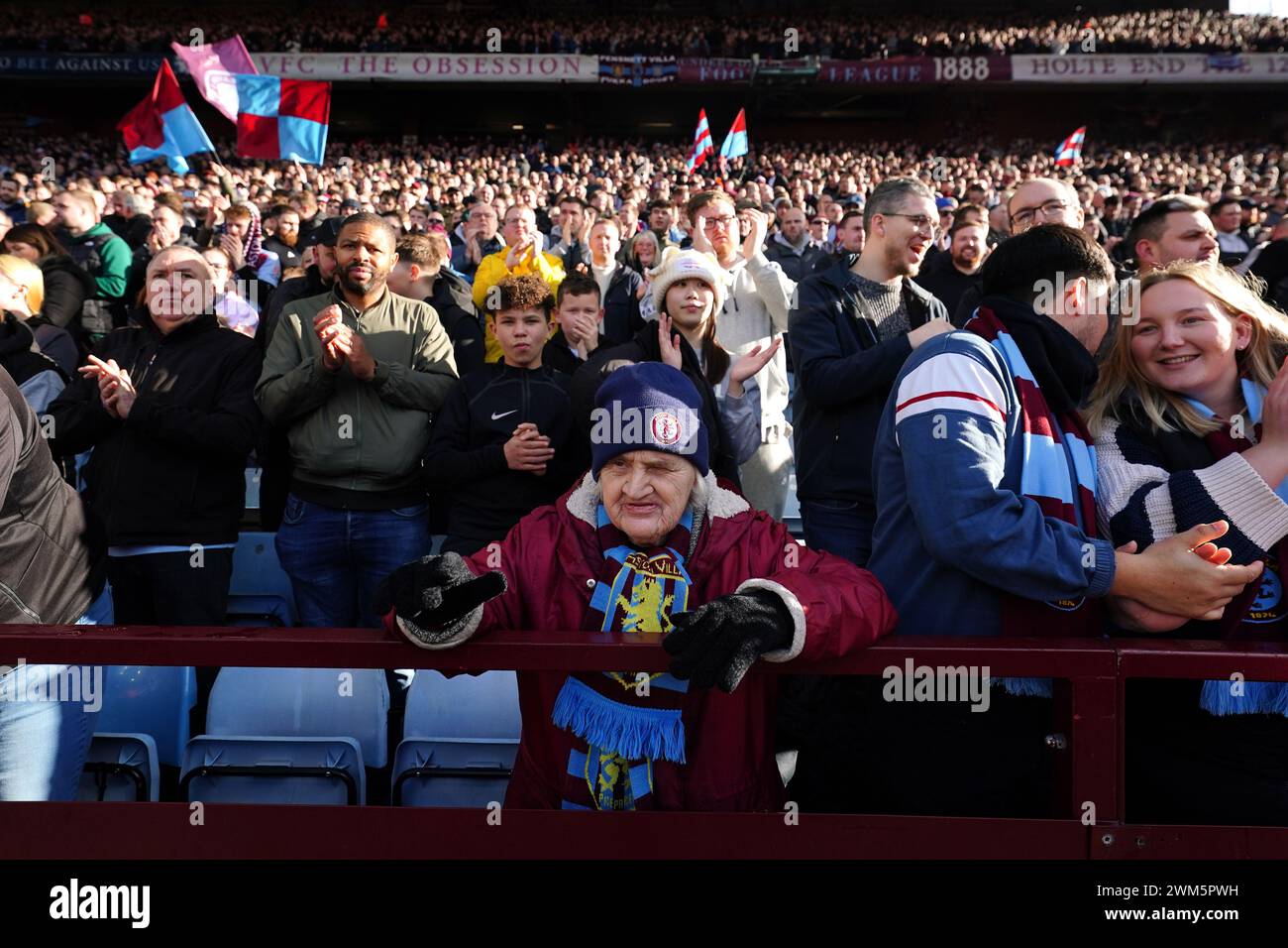 Aston Villa fans before the Premier League match at Villa Park ...