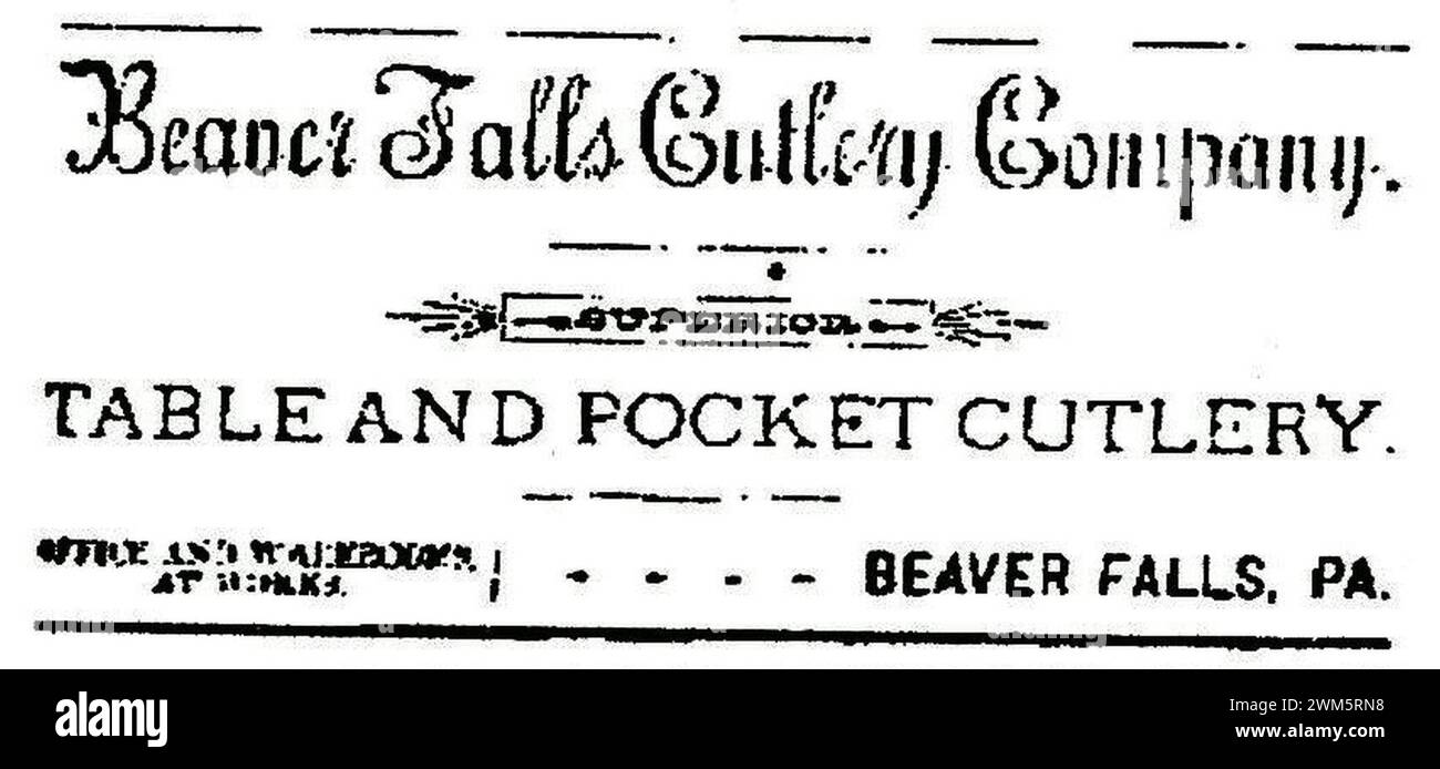 Beaver Falls Cutlery logo (946 Stock Photo Alamy