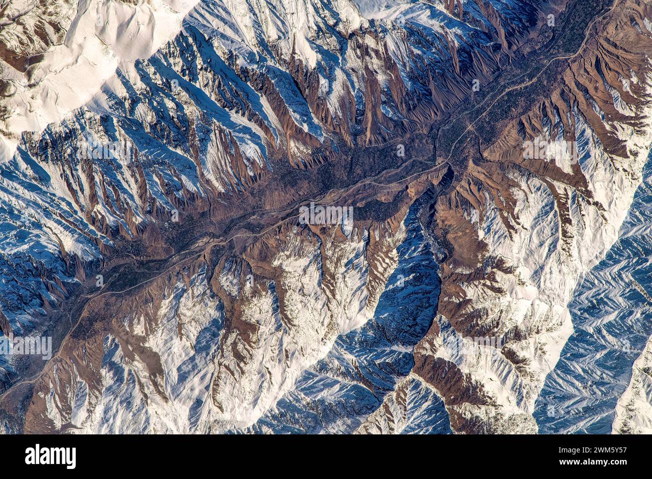 Mountains in Afghanistan. Digital enhancement of an image by NASA Stock Photo