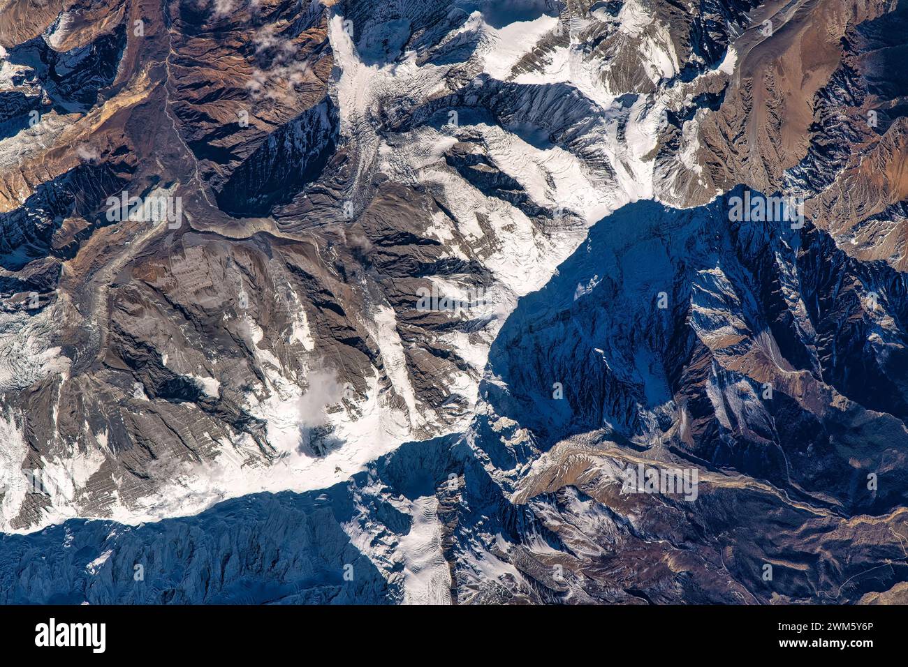 Mountains in Nepal. Digital enhancement of an image by NASA Stock Photo