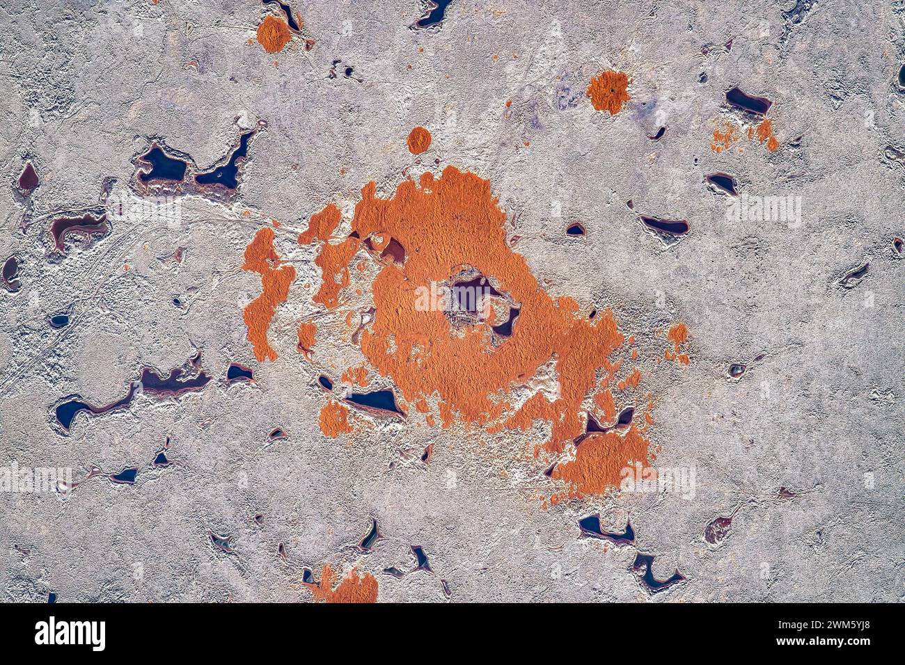 Land feature close to Atyrau, Kazakhstan. Digital enhancement of an image by NASA Stock Photo