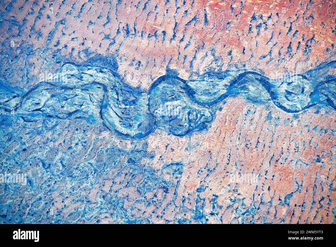Land feature close to Chaddra, Chad. Digital enhancement of an image by NASA Stock Photo