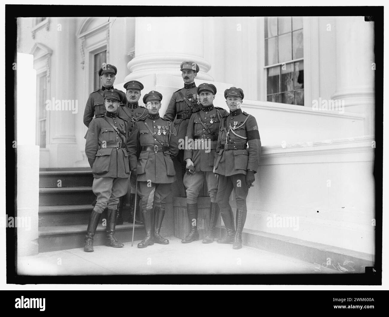 BELGIAN OFFICIALS. SOLDIERS AT WHITE HOUSE Stock Photo