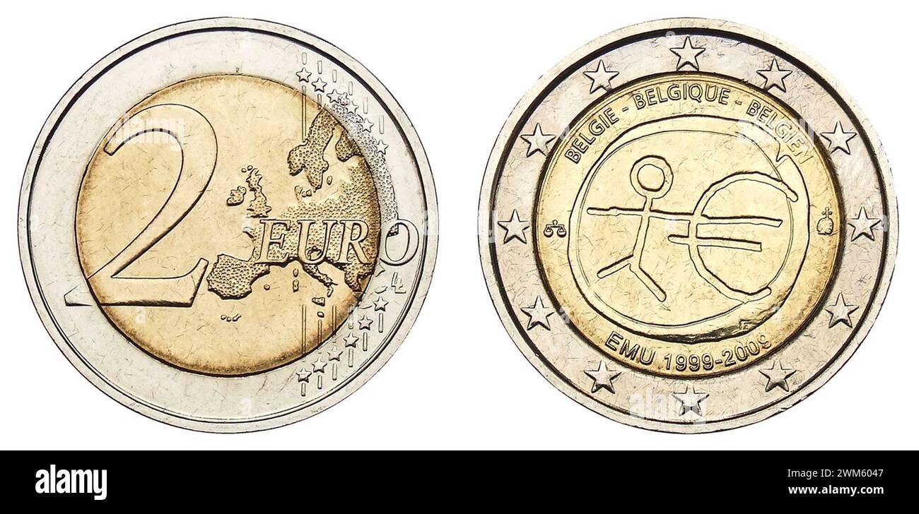 Belgien- 2009 Währungsunion - Münzkabinett, Berlin - 5532145. Stock Photo