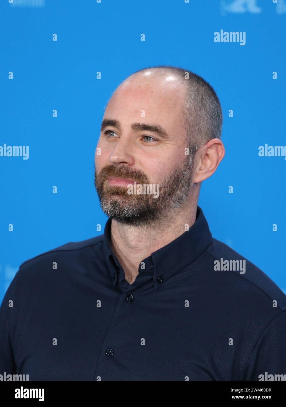 Berlin, Germany, 21st February 2024, Tim Frohwein,  at the photo call for Elf Mal Morgen: Berlinale Meets Fußball (Eleven Tomorrows: Berlinale Meets Football), eleven short documentaries have been commissioned about eleven different youth football teams, at the 74th Berlinale International Film Festival. Photo Credit: Doreen Kennedy / Alamy Live News. Stock Photo