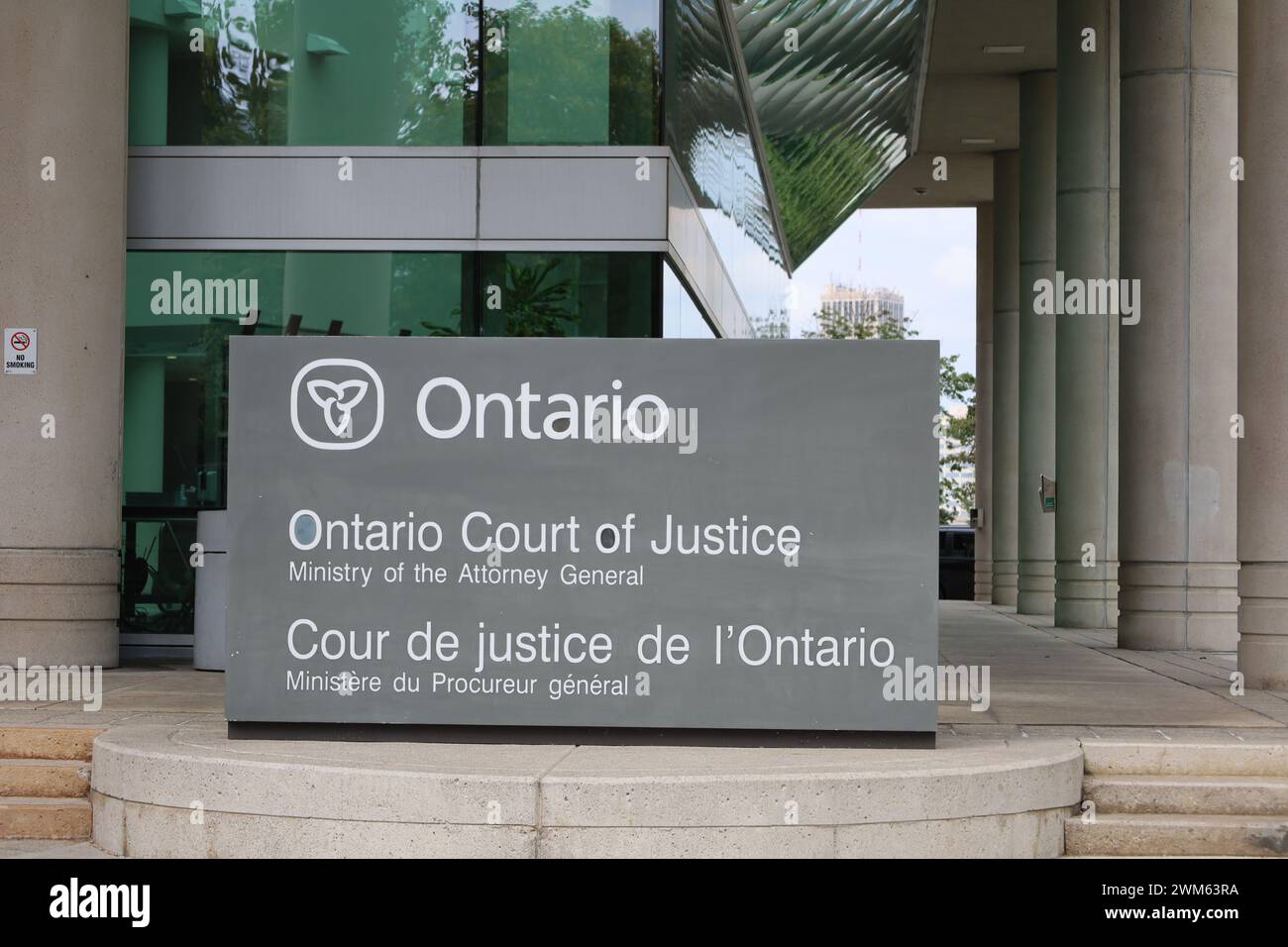 Windsor, Ontario, Canada - September 17 2023: Ontario Court of justice sign Stock Photo