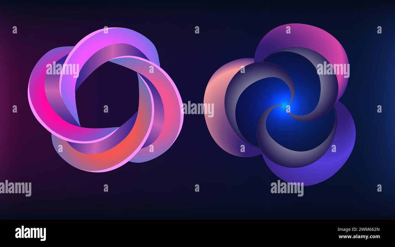 abstract glowing multi-colored pattern on a dark background Stock Vector