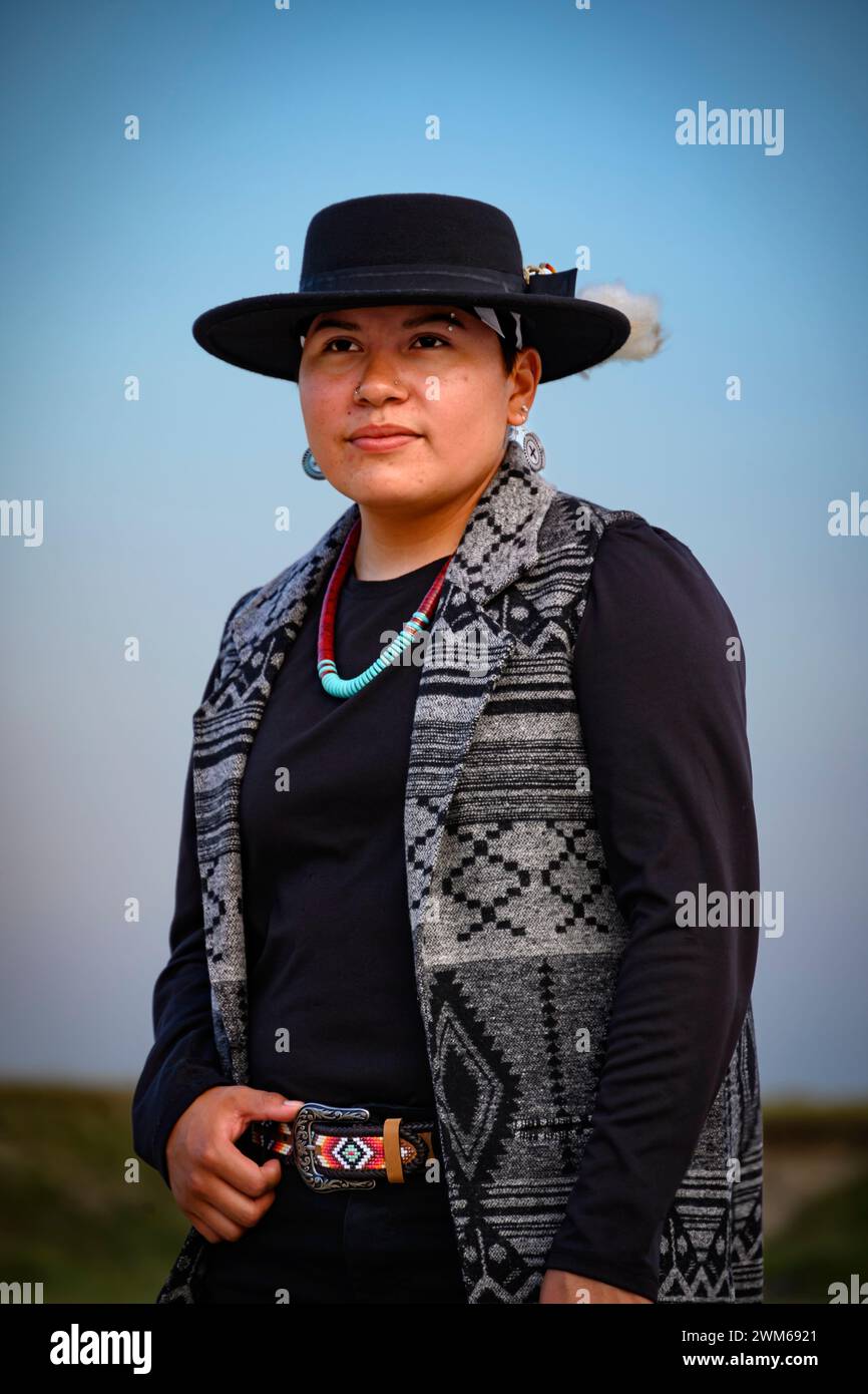 Sannita Blue Thunder of the Singacu Lakota Oyate tribe in Badlands