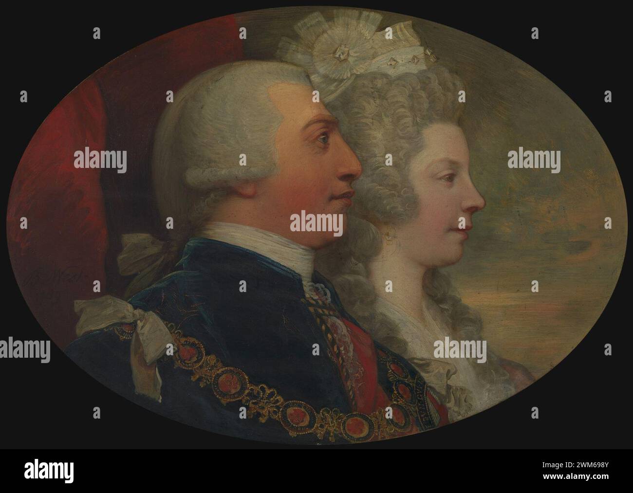 Benjamin West (1738-1820) - George III and Queen Charlotte Stock Photo ...
