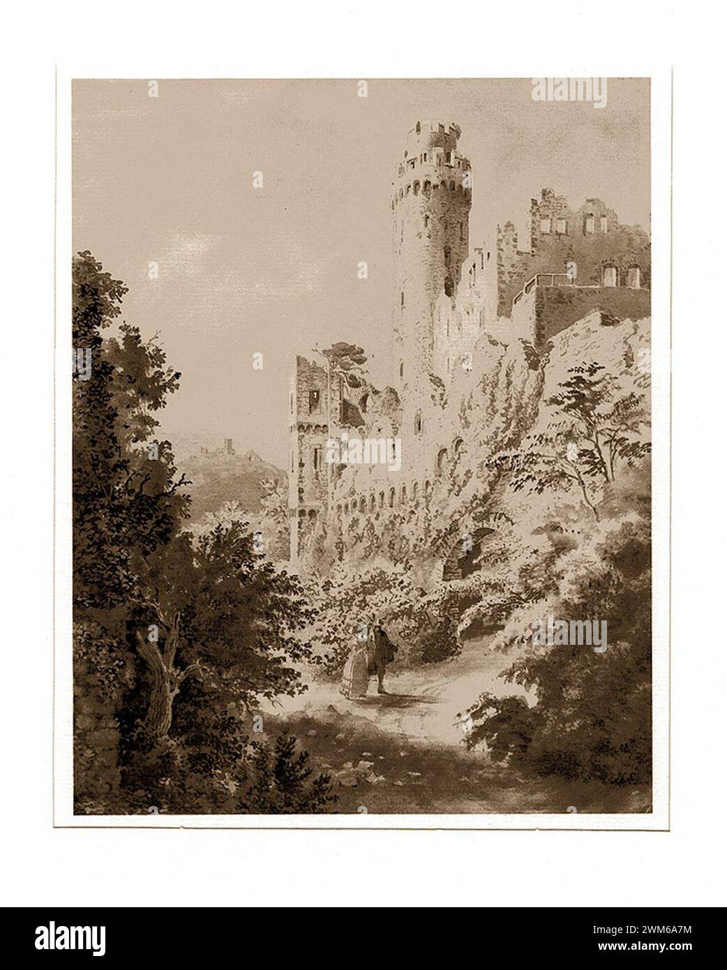 Bensheim. Auerbacher Schloss (nach JH Schilbach, 1819). Stock Photo