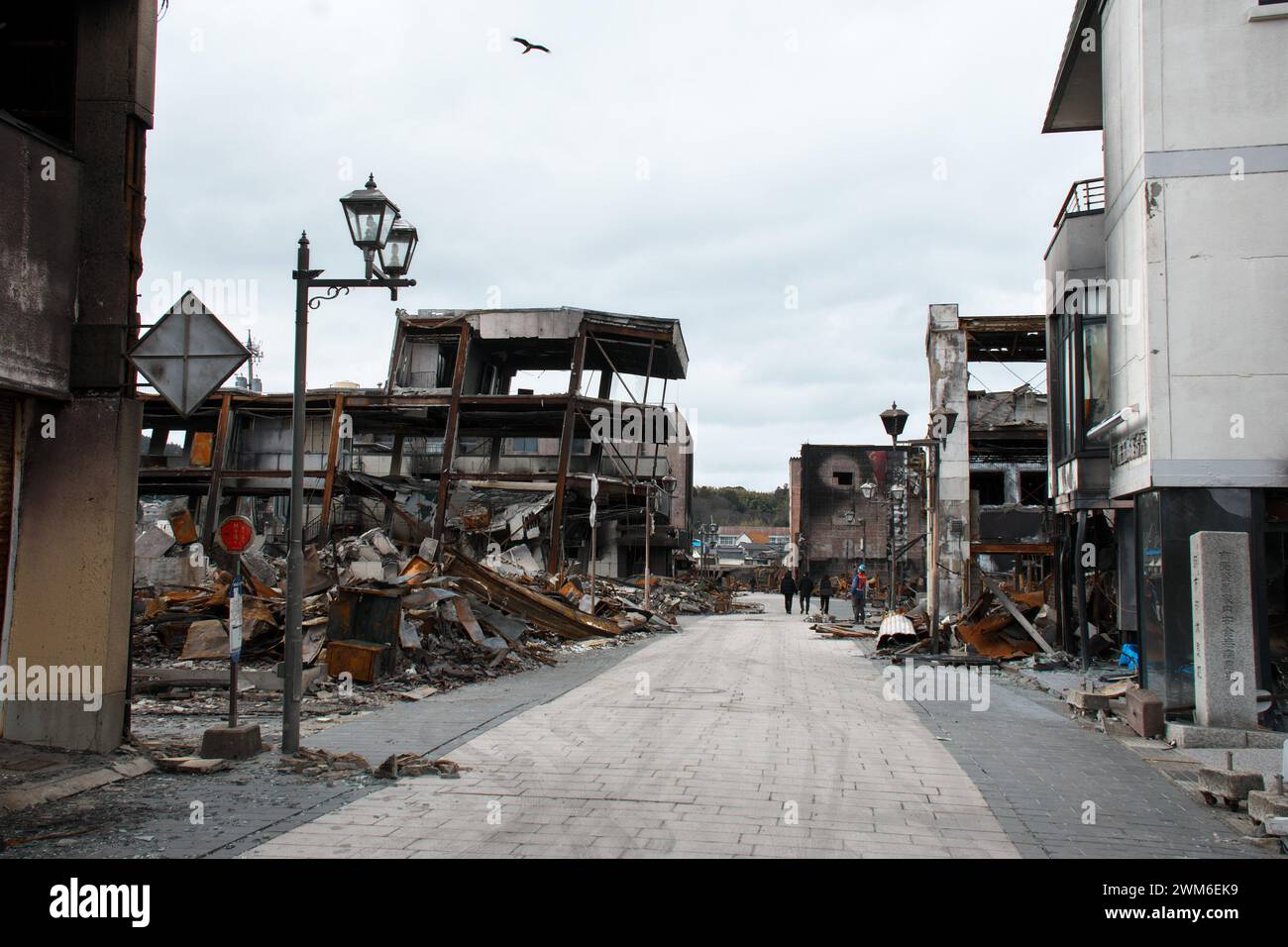 Wajima, Japan. 24th Feb, 2024. Burns downed house and other damage are seen in Wajima, Ishikawa prefecture, Japan on Saturday, February 24, 2024. Photo by Keizo Mori/UPI Credit: UPI/Alamy Live News Stock Photo