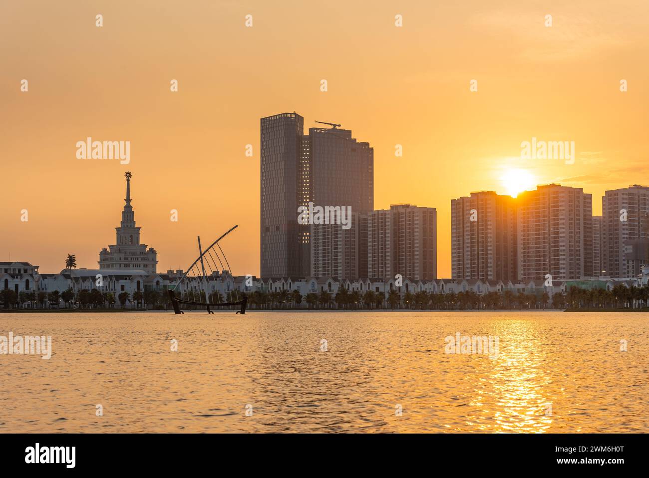 Technopark tower glass building in Vinhomes Ocean Park in Hanoi Stock Photo