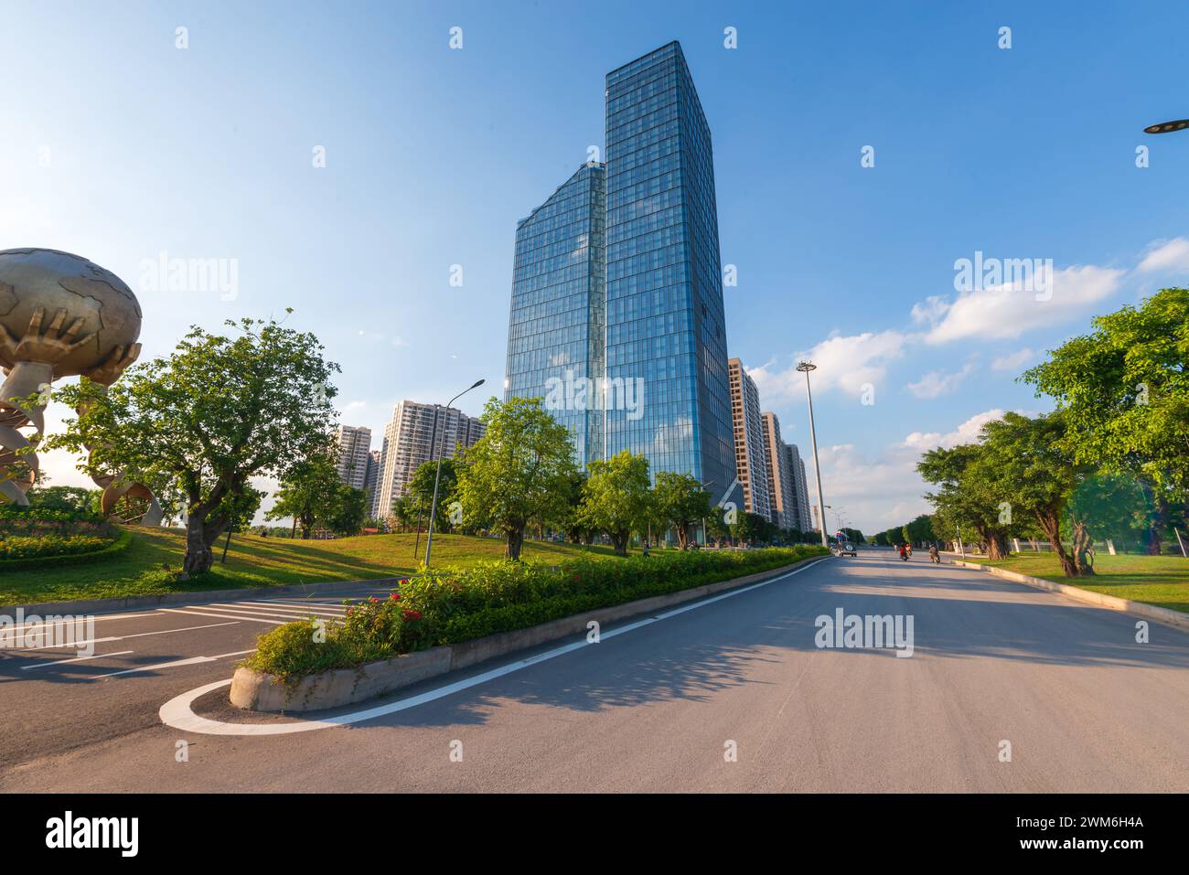 Technopark tower glass building in Vinhomes Ocean Park in Hanoi Stock Photo