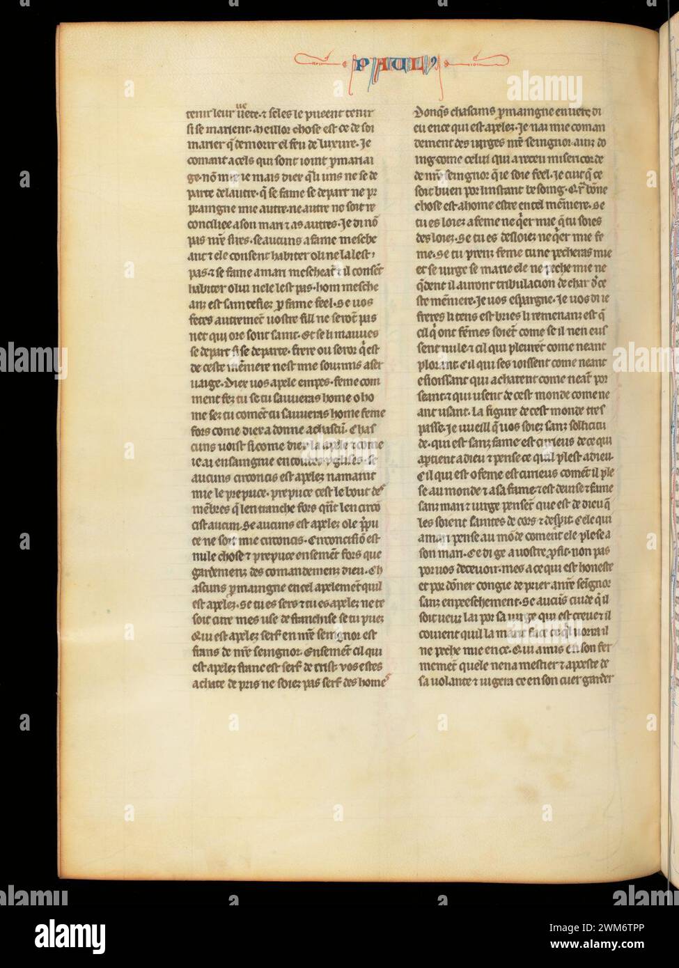 Cod. 28, f. 293v – Bible du XIIIème siècle (Part 2 Proverbs – Apocalypse. Stock Photo