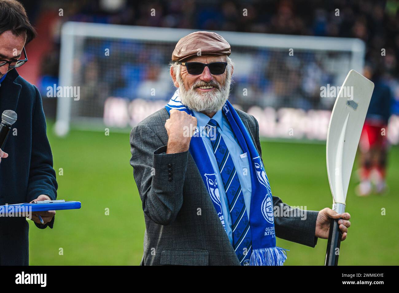 Oldham on Saturday 24th February 2024. Oldham Athletic Chairman Frank ...