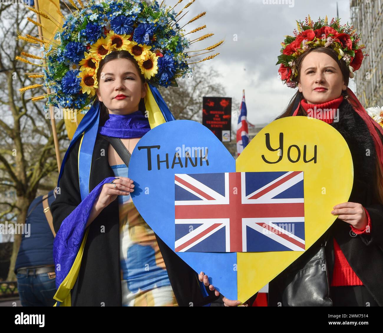 London, England, UK. 24th Feb, 2024. The British Ukrainian Community