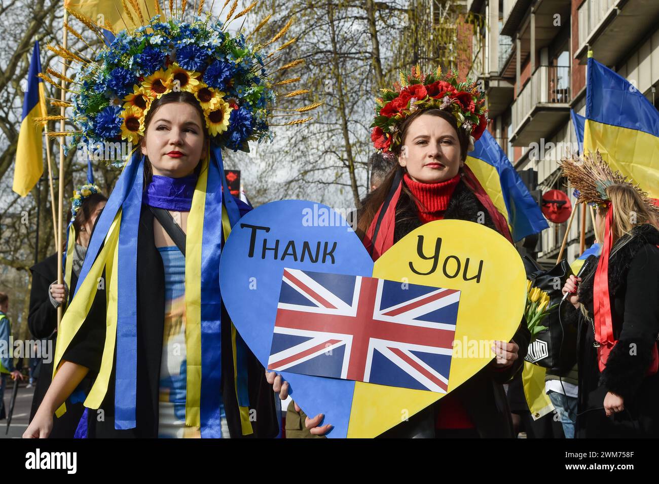 London, England, UK. 24th Feb, 2024. The British Ukrainian Community