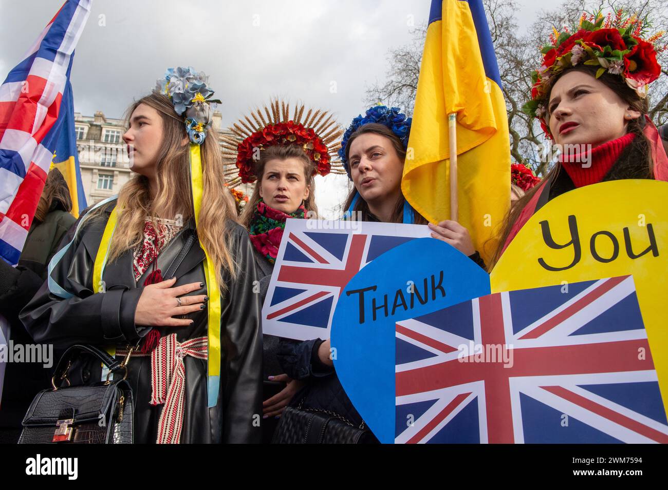 London, England, UK. 24th Feb, 2024. The British Ukrainian Community