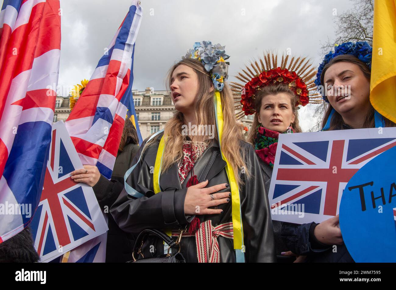 London, England, UK. 24th Feb, 2024. The British Ukrainian Community