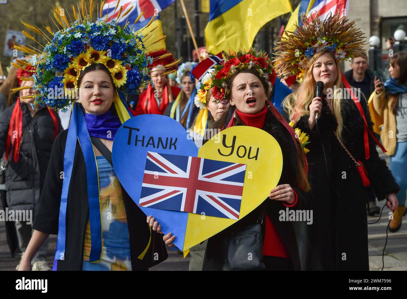 London, England, UK. 24th Feb, 2024. The British Ukrainian Community
