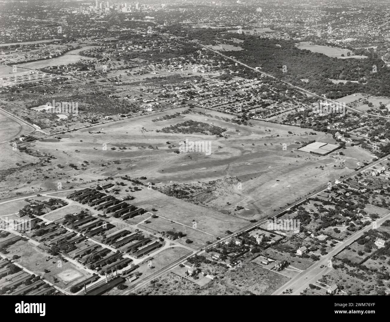 Aerial view of San Antonio Country Club, San Antonio, Texas 1932 Stock Photo