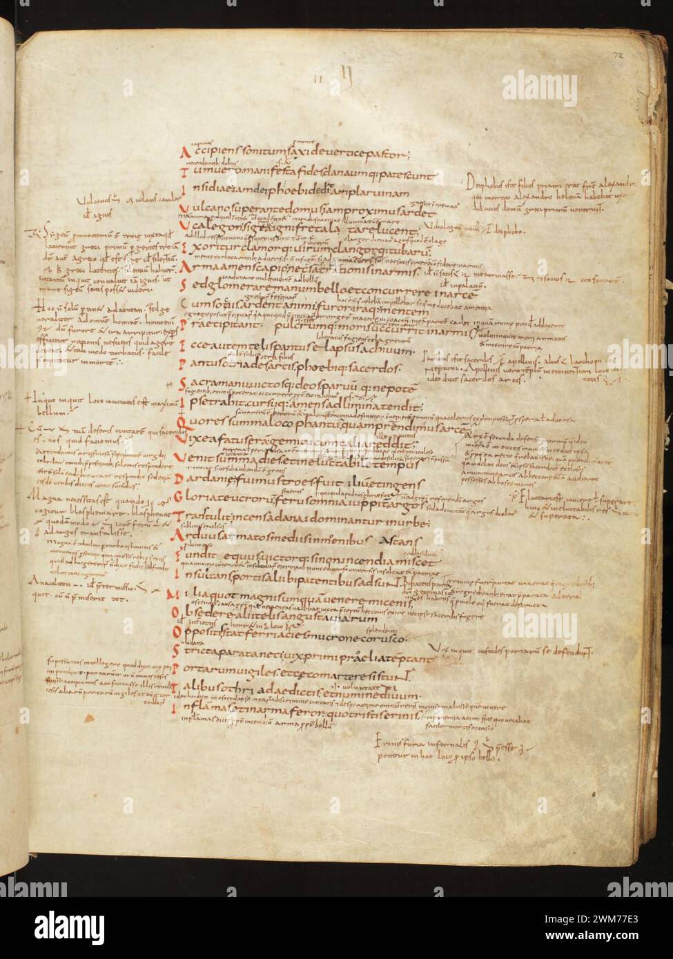 Cod. 165, f. 72r – Vergilius Bucolica, Georgica, Aeneis - Scholia Turonensia. Stock Photo