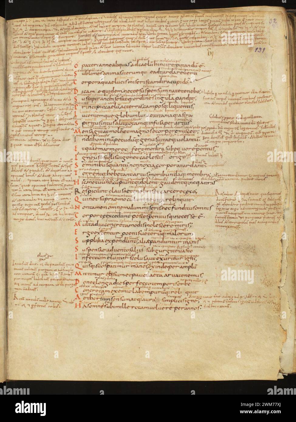 Cod. 165, f. 131r – Vergilius Bucolica, Georgica, Aeneis - Scholia Turonensia. Stock Photo