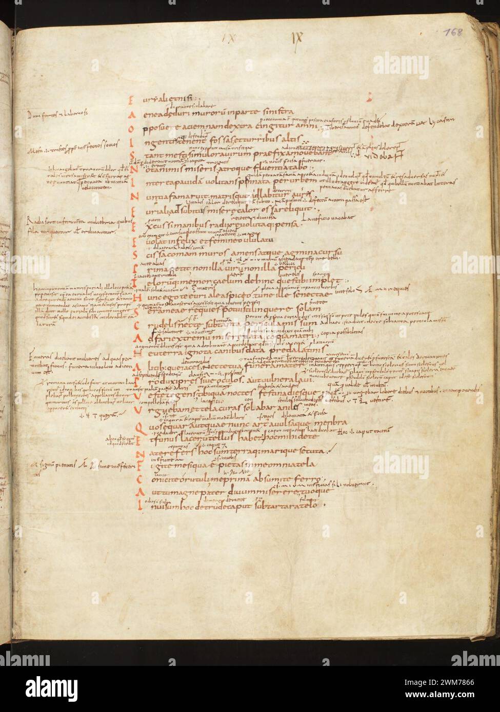 Cod. 165, f. 168r – Vergilius Bucolica, Georgica, Aeneis - Scholia Turonensia. Stock Photo