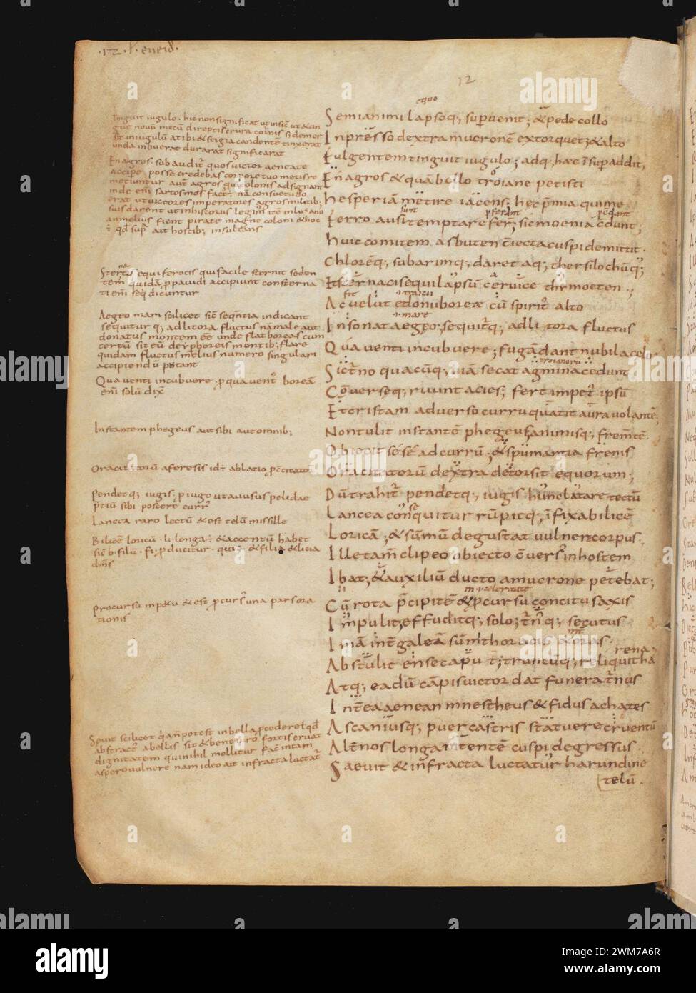 Cod. 167, f. 210v – Vergilius Bucolica, Georgica, Aeneis - Scholia Bernensia. Stock Photo