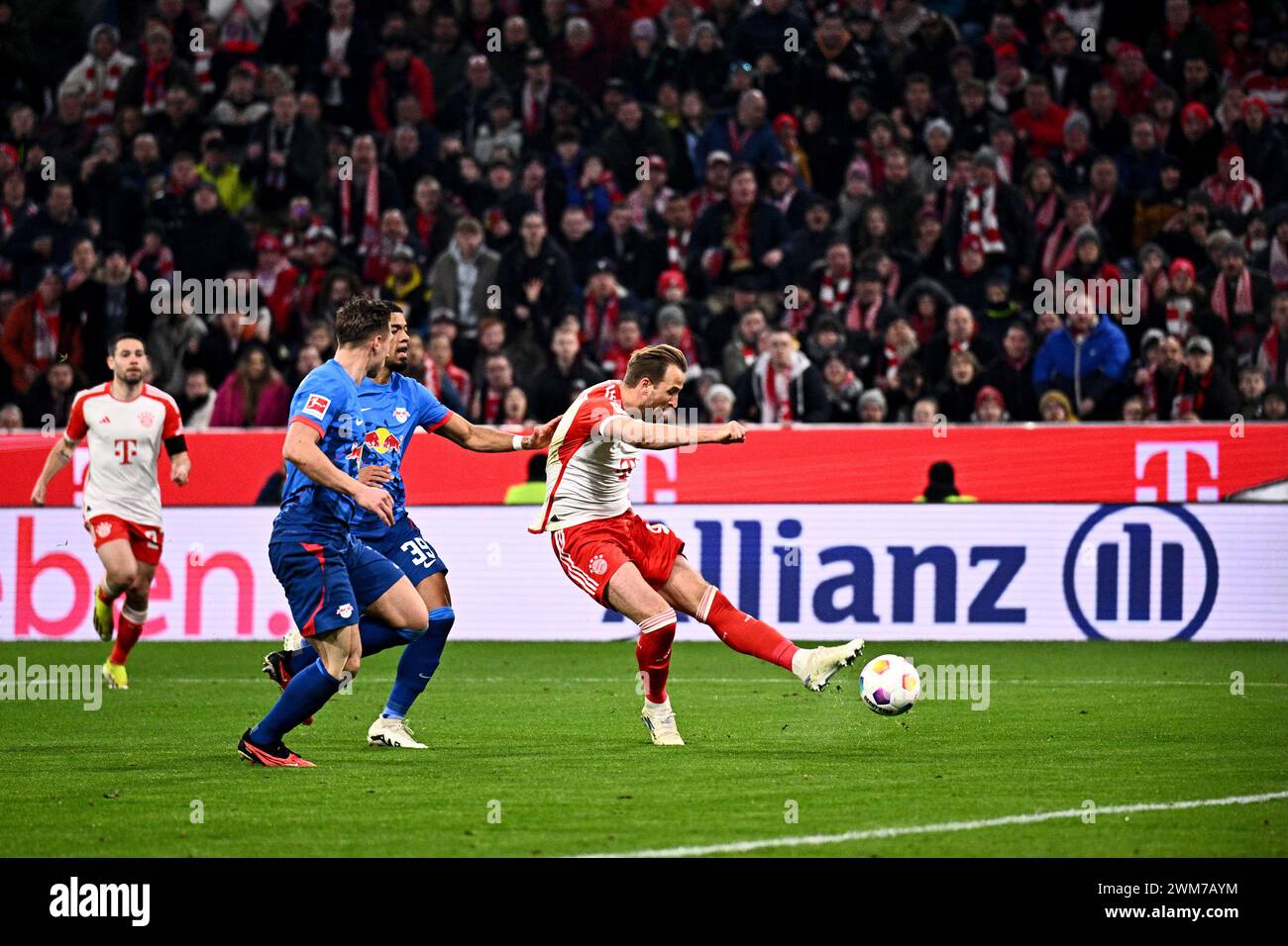 24 February 2024, Bavaria, Munich Soccer Bundesliga, Bayern Munich RB Leipzig, Matchday 23